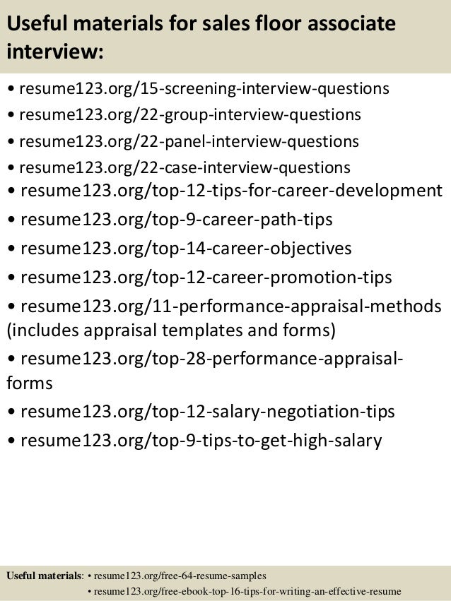 Top 8 sales floor associate resume samples