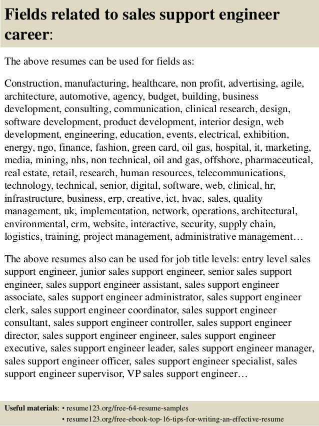 sales support resumes