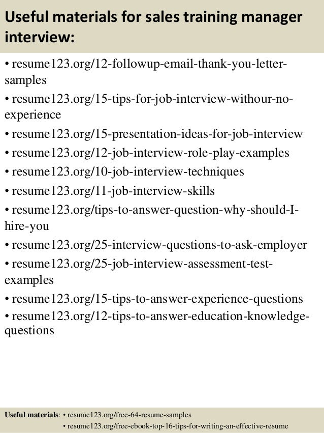 sales trainer resumes