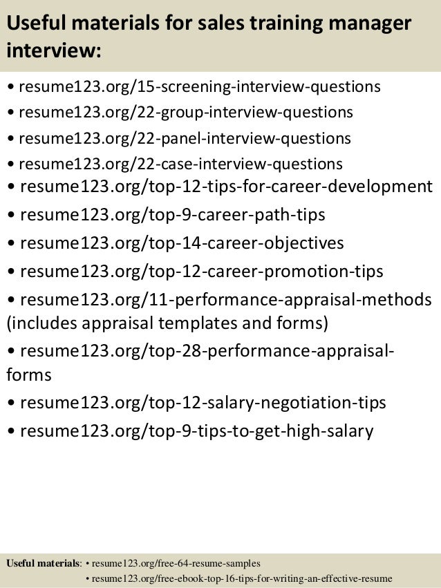 sales trainer resumes