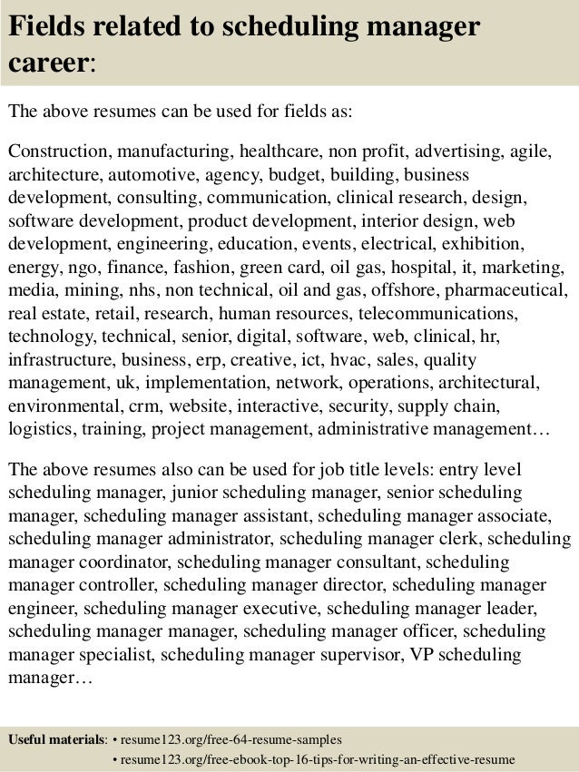 scheduling coordinator resumes