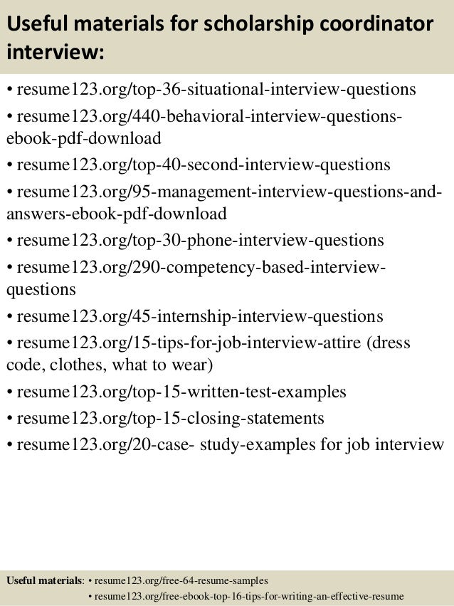 Example resume scholarship