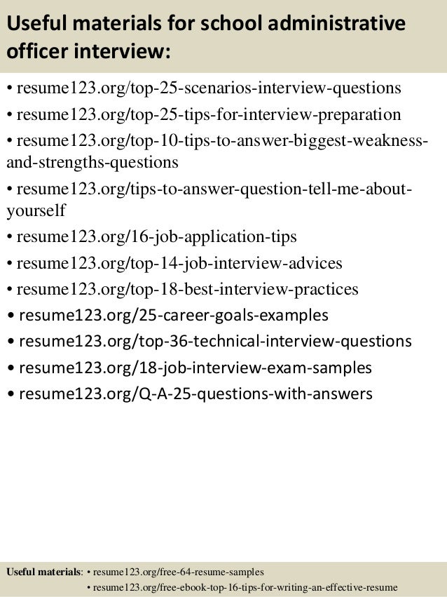 sample resume for administrative officer