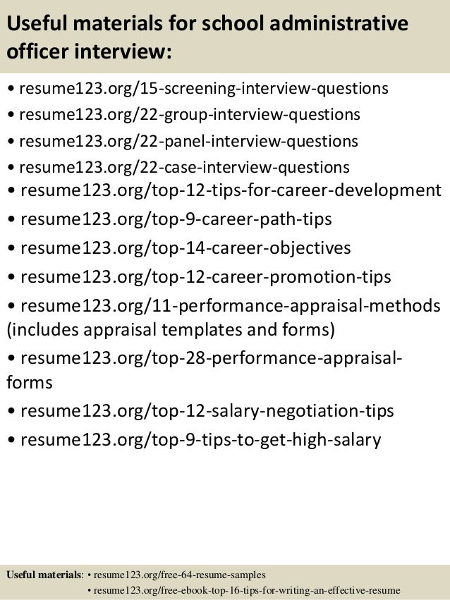 top 8 school administrative officer resume samples sample cv for administrative officer