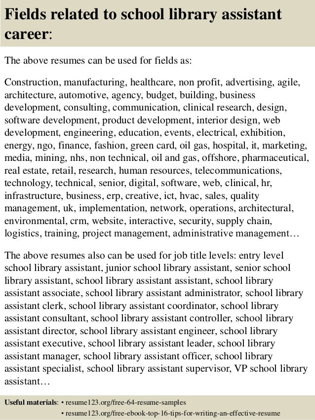 library assistant resume