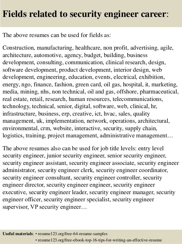 security engineer resumes