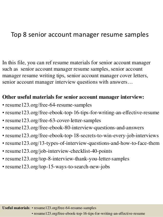 resume account manager