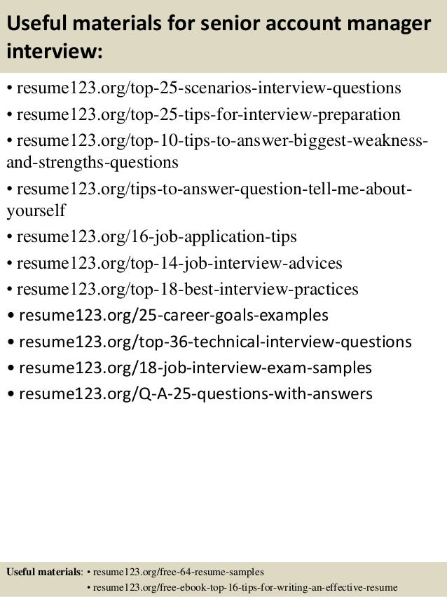 senior account manager resume