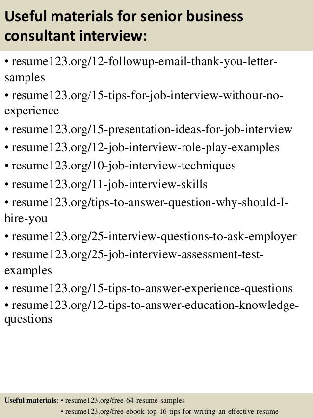 Top 8 senior business consultant resume samples