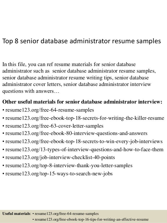 Databse administrator resume