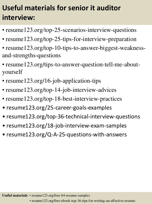 top 8 senior it auditor resume samples