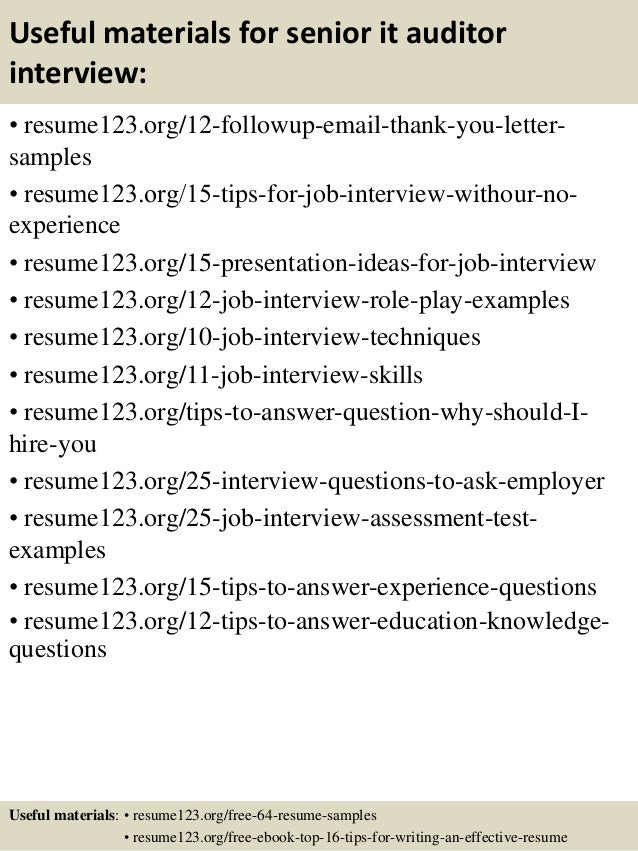 top 8 senior it auditor resume samples