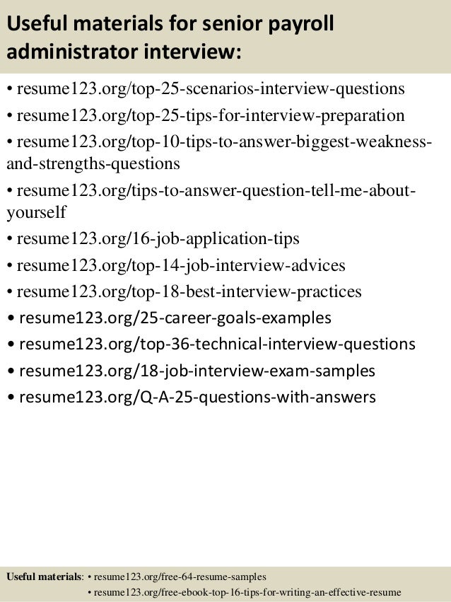 payroll administrator resume