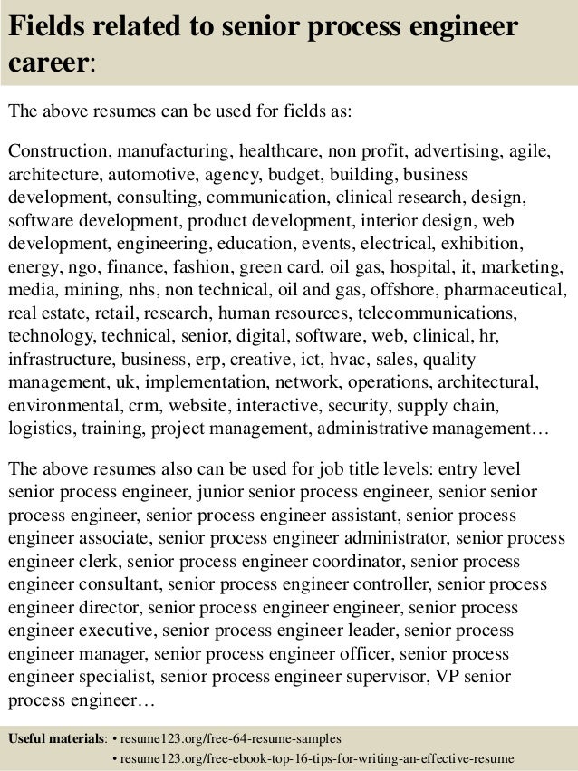 sample resume for process engineer