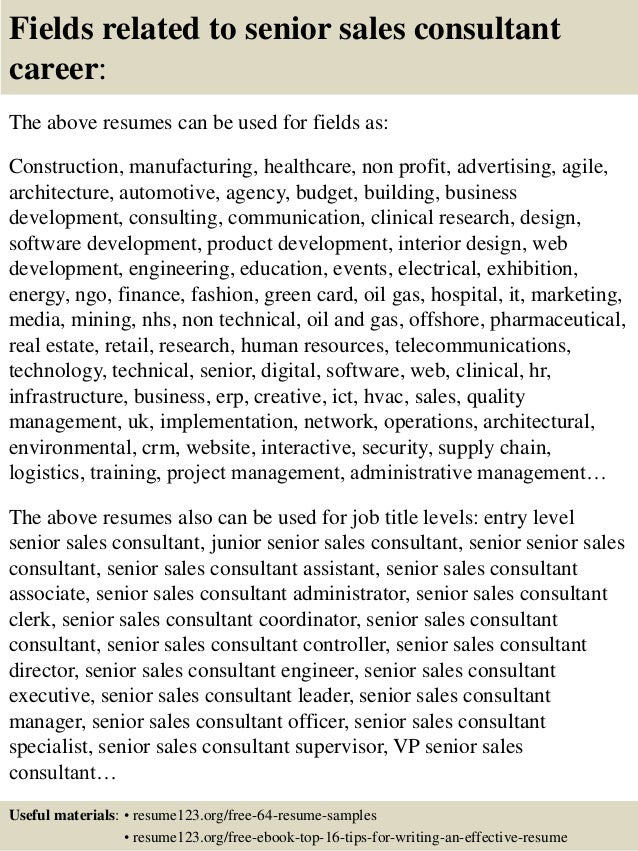 sales consultant resume samples