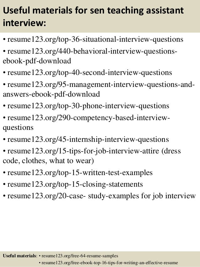 teaching assistant resume