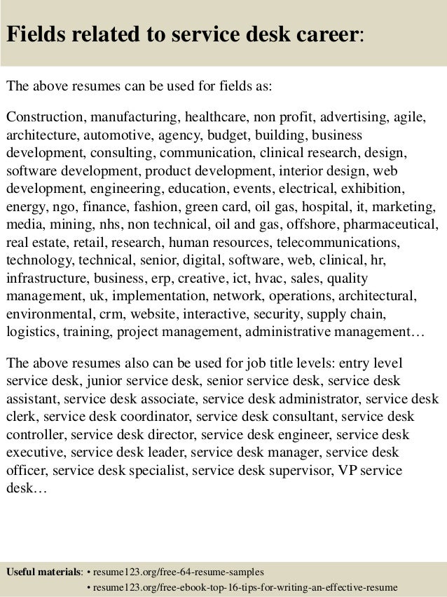 Resume Service Desk Analyst Cv Service Desk 3 Cover Letter