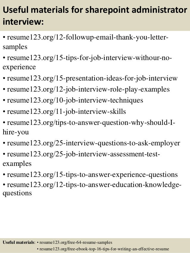 top 8 sharepoint administrator resume samples