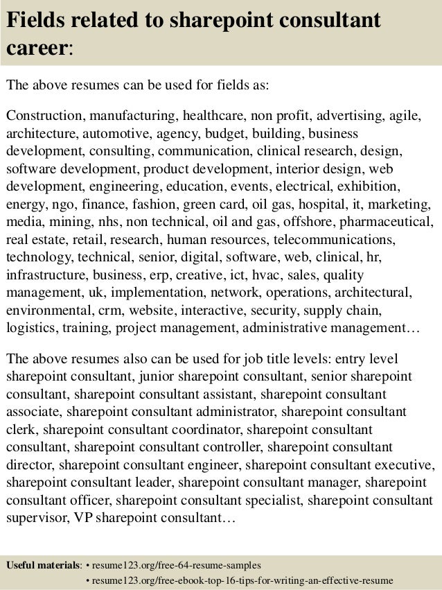 top 8 sharepoint consultant resume samples