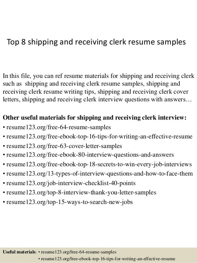 shipping and receiving resumes