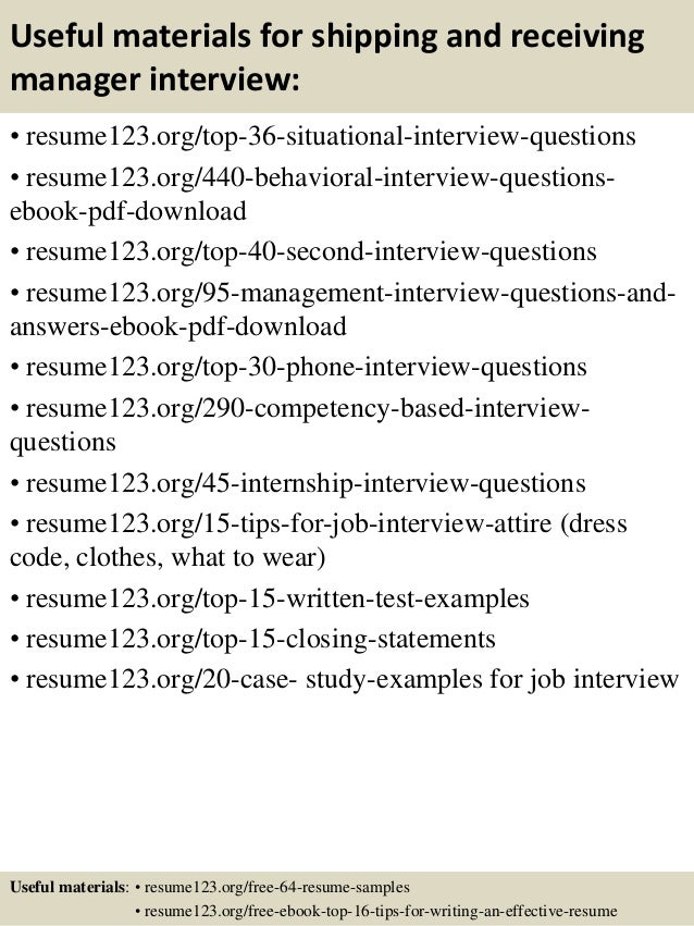 shipping manager resumes