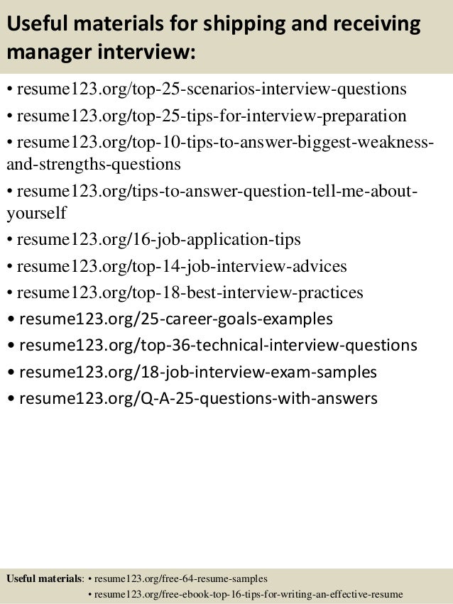 shipping and receiving resumes