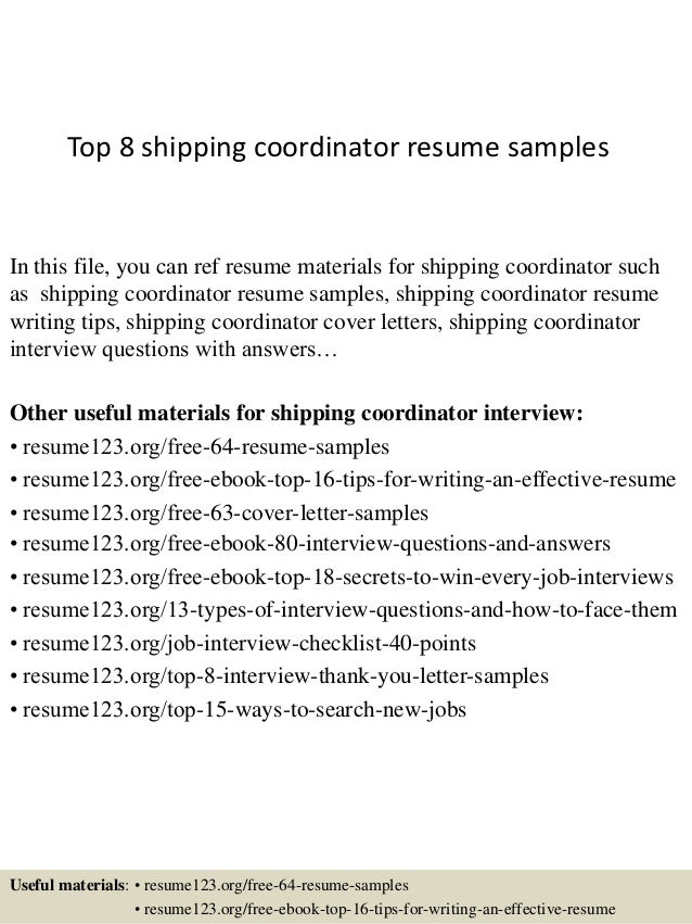 shipping resume samples