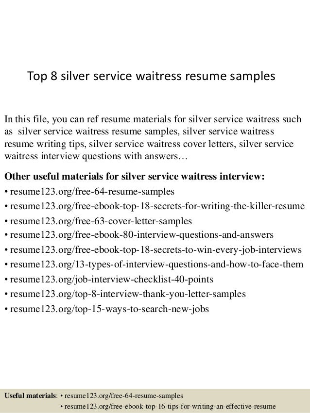 example of waitress resumes