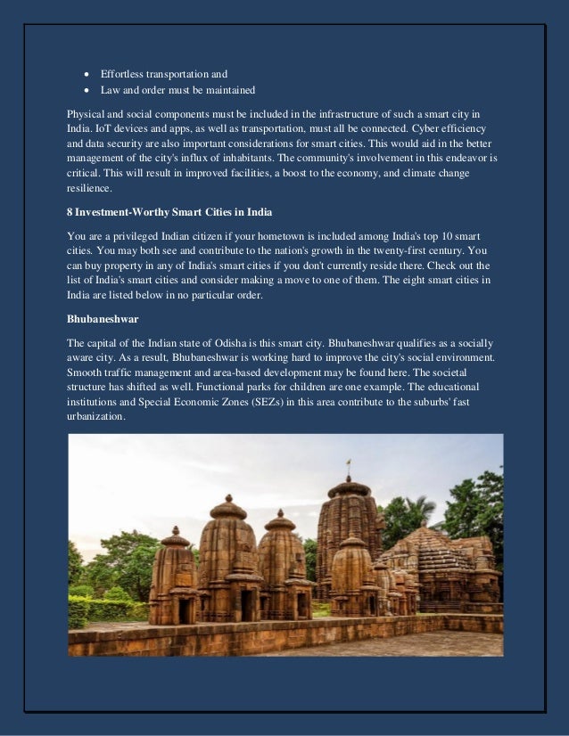 Top 8 Smart Cities in India for Living | PDF