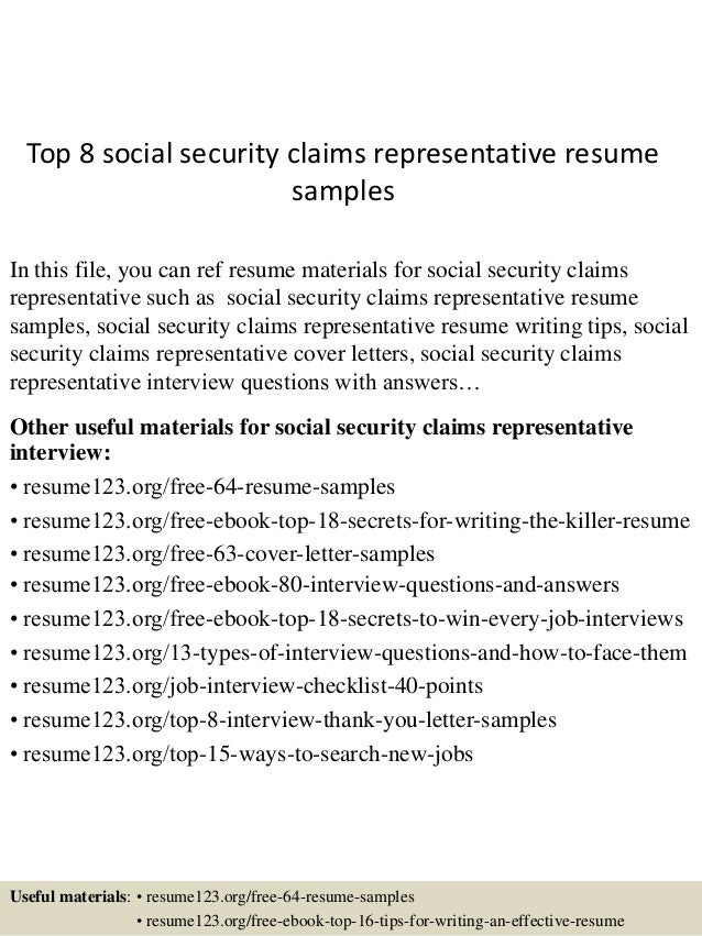 sample insurance claims resume