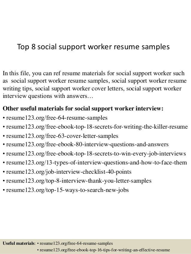 top 8 social support worker resume samples support worker resume