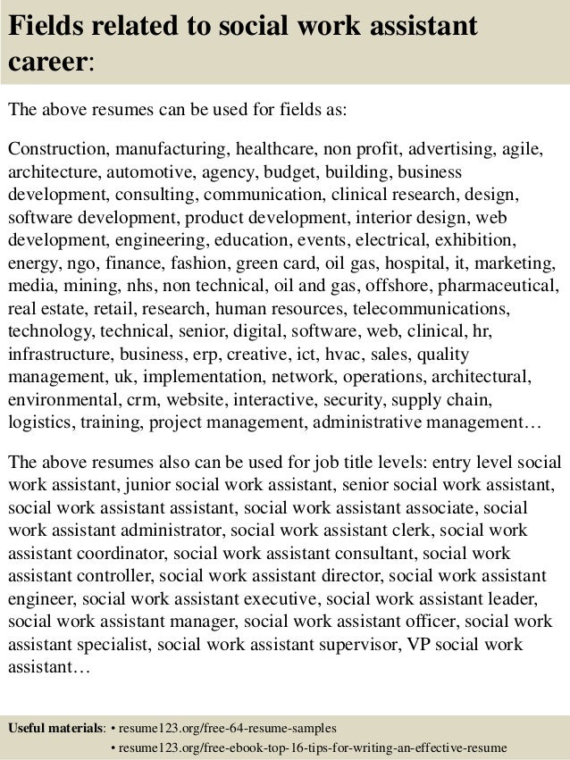 top 8 social work assistant resume samples social worker sample resumes