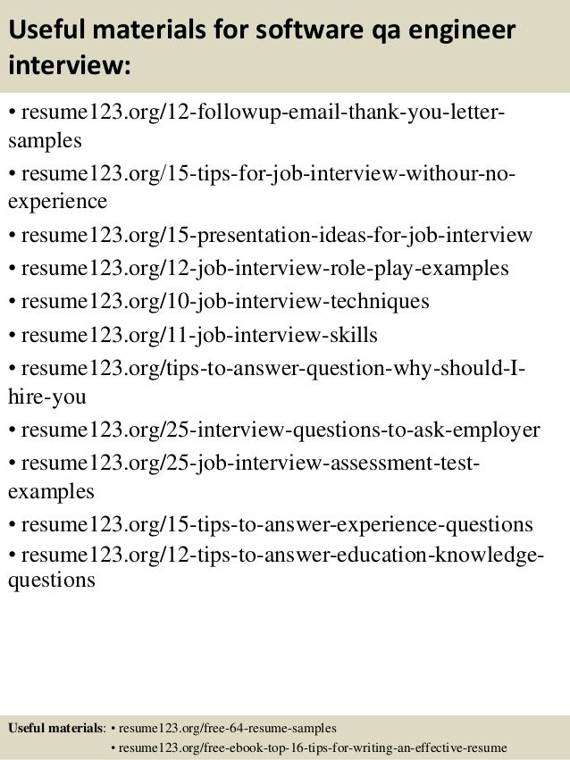 qa engineer resumes