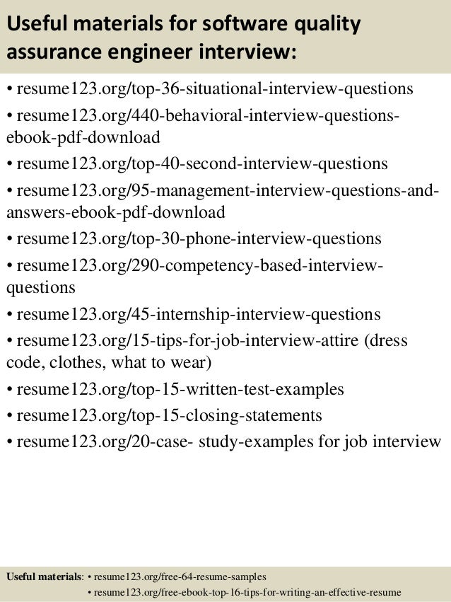 Software quality assurance resume