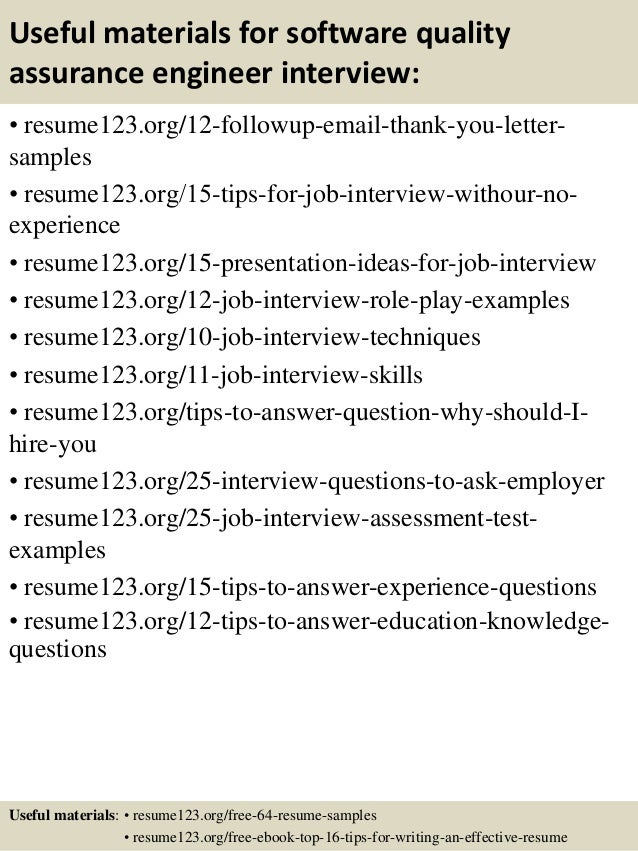 software quality assurance resumes