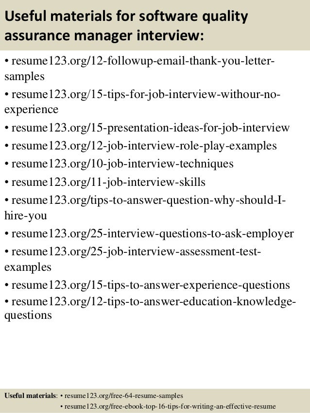 quality assurance manager resume samples