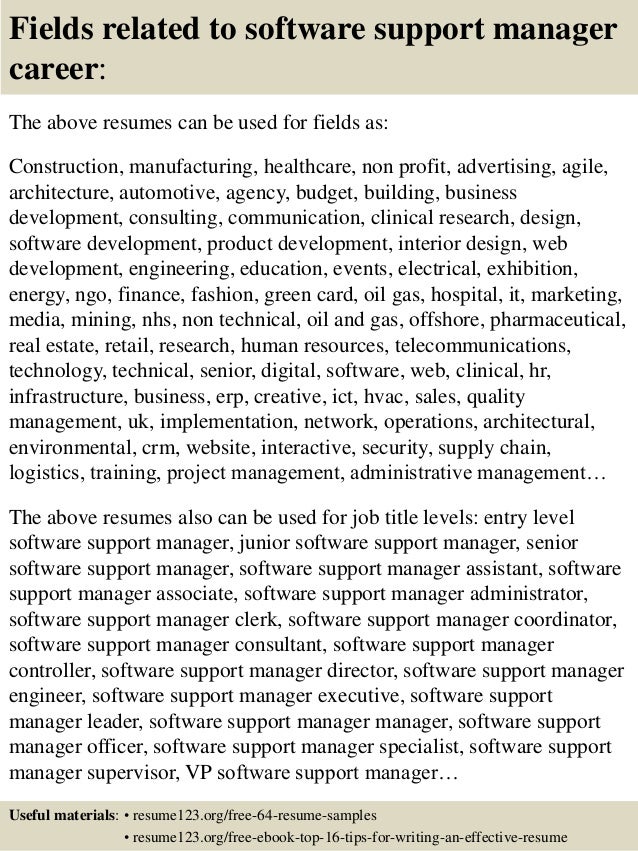 top 8 software support manager resume samples software support resumes
