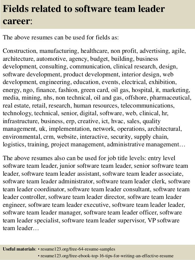 team resumes