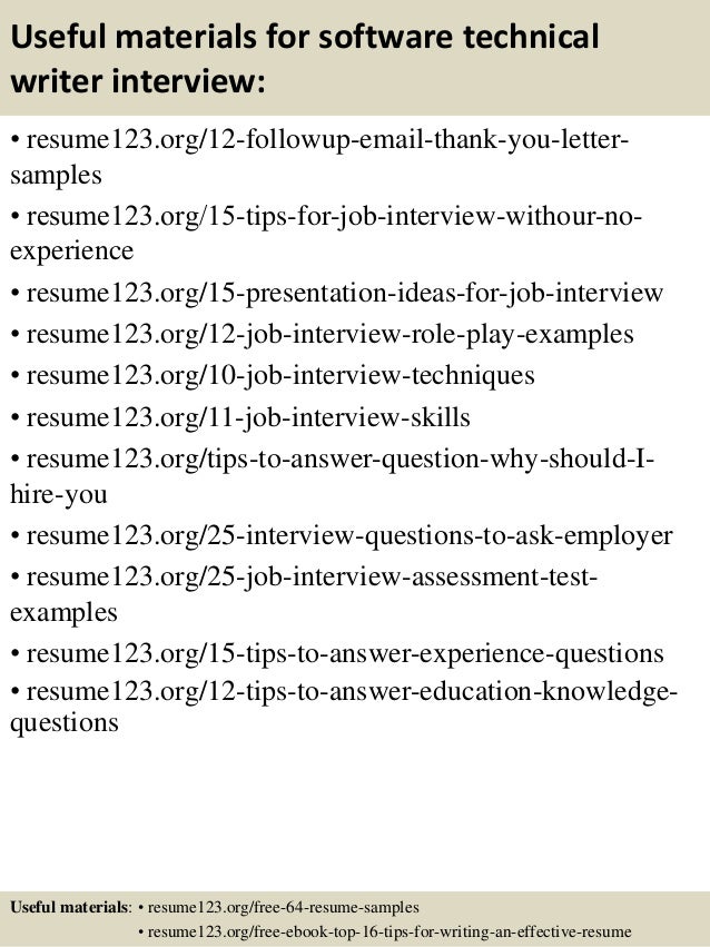 technical writer resume examples