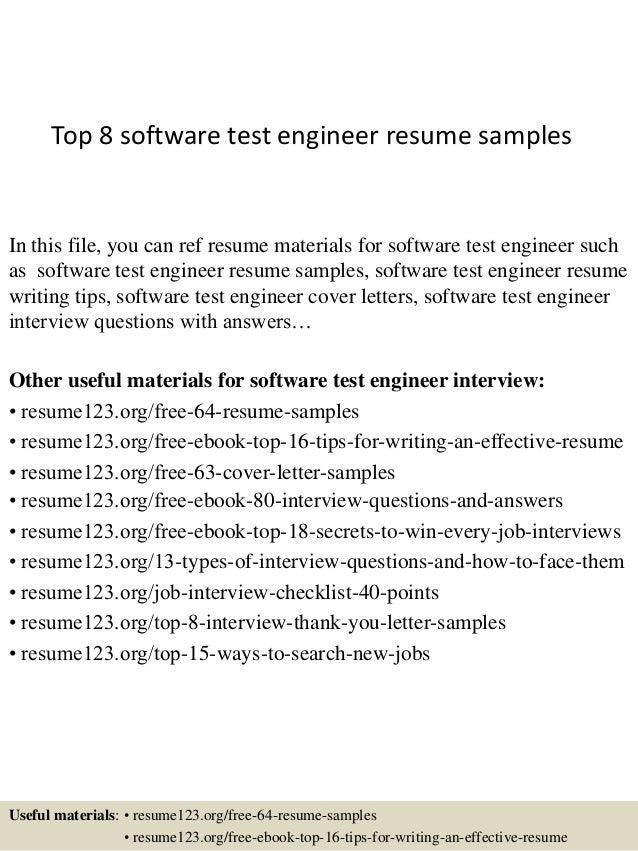 Resume for software testers