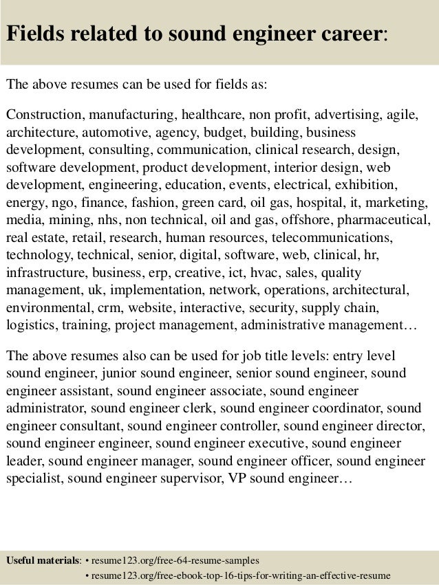 audio engineer cover letter