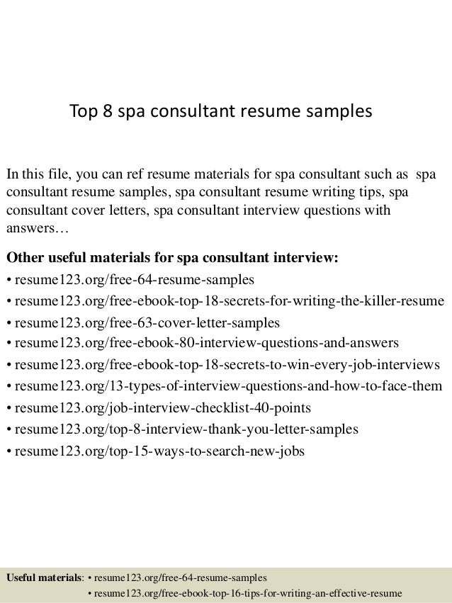 spa resume sample