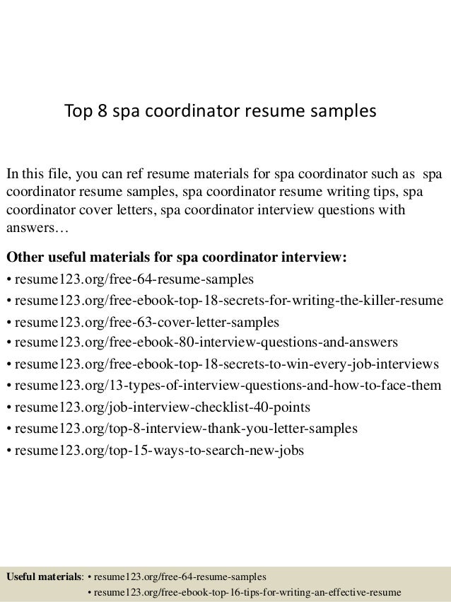 spa resume sample