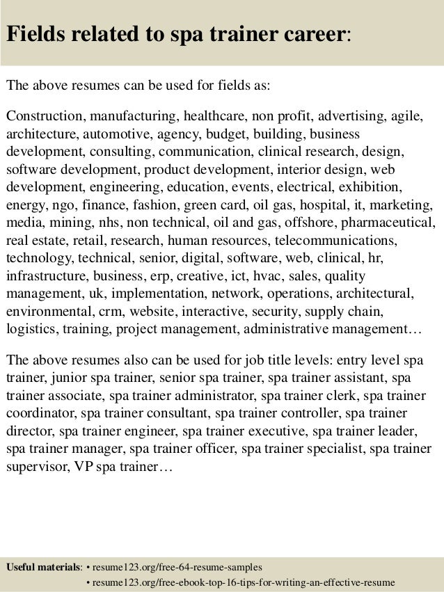 trainer resume sample