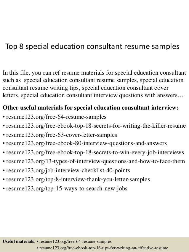 special ed resume