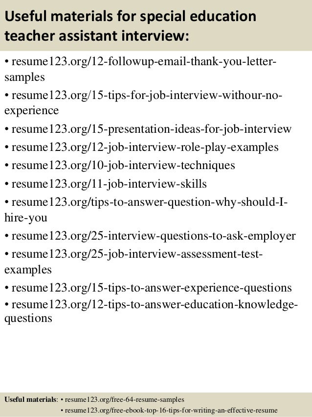 special education teacher sample resumes
