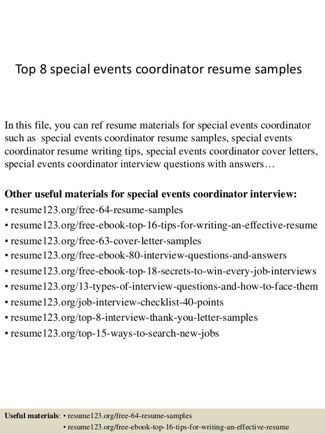 Special Events Coordinator Cover Letter from image.slidesharecdn.com