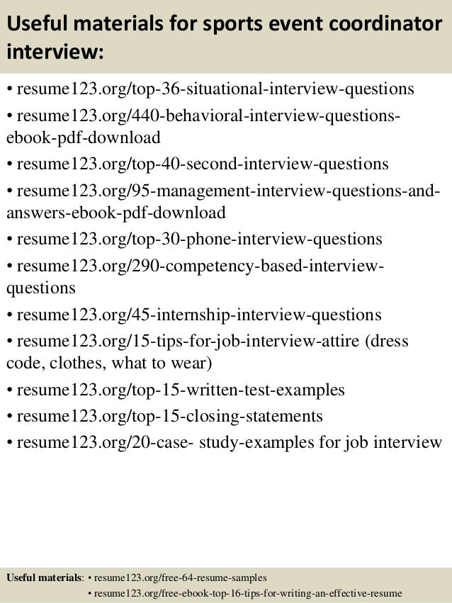 top 8 sports event coordinator resume samples event resume samples
