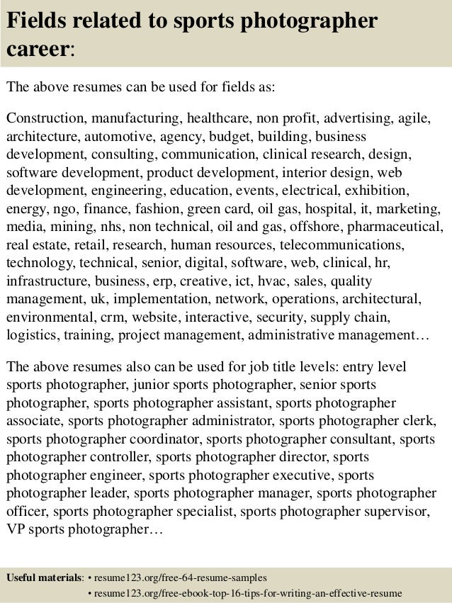 photography resume sample