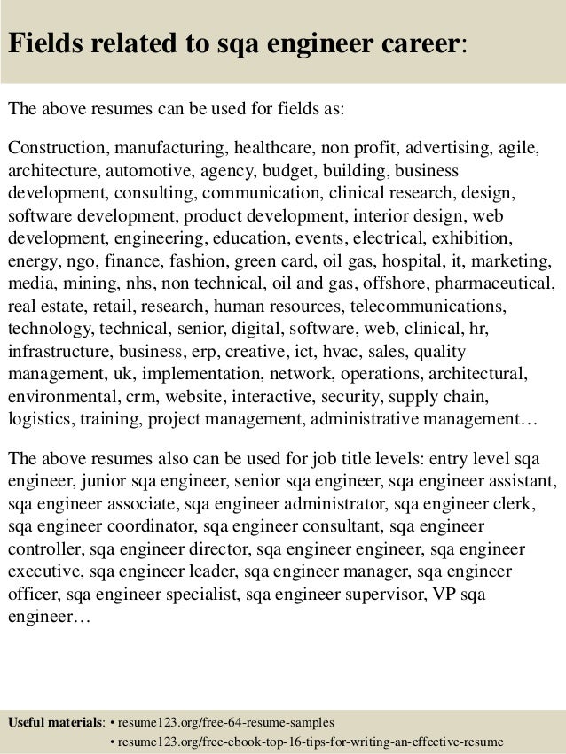 top 8 sqa engineer resume samples sqa resume sample